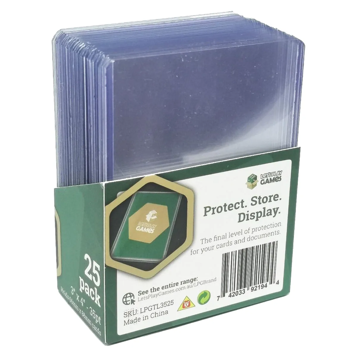Top Loaded Card Protector 3x4 35pt
