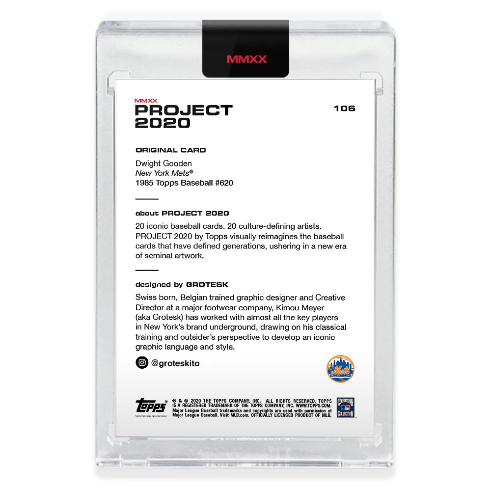 Topps PROJECT 2020 Card 106 - 1985 Dwight Gooden by Grotesk - Print Run: 8854
