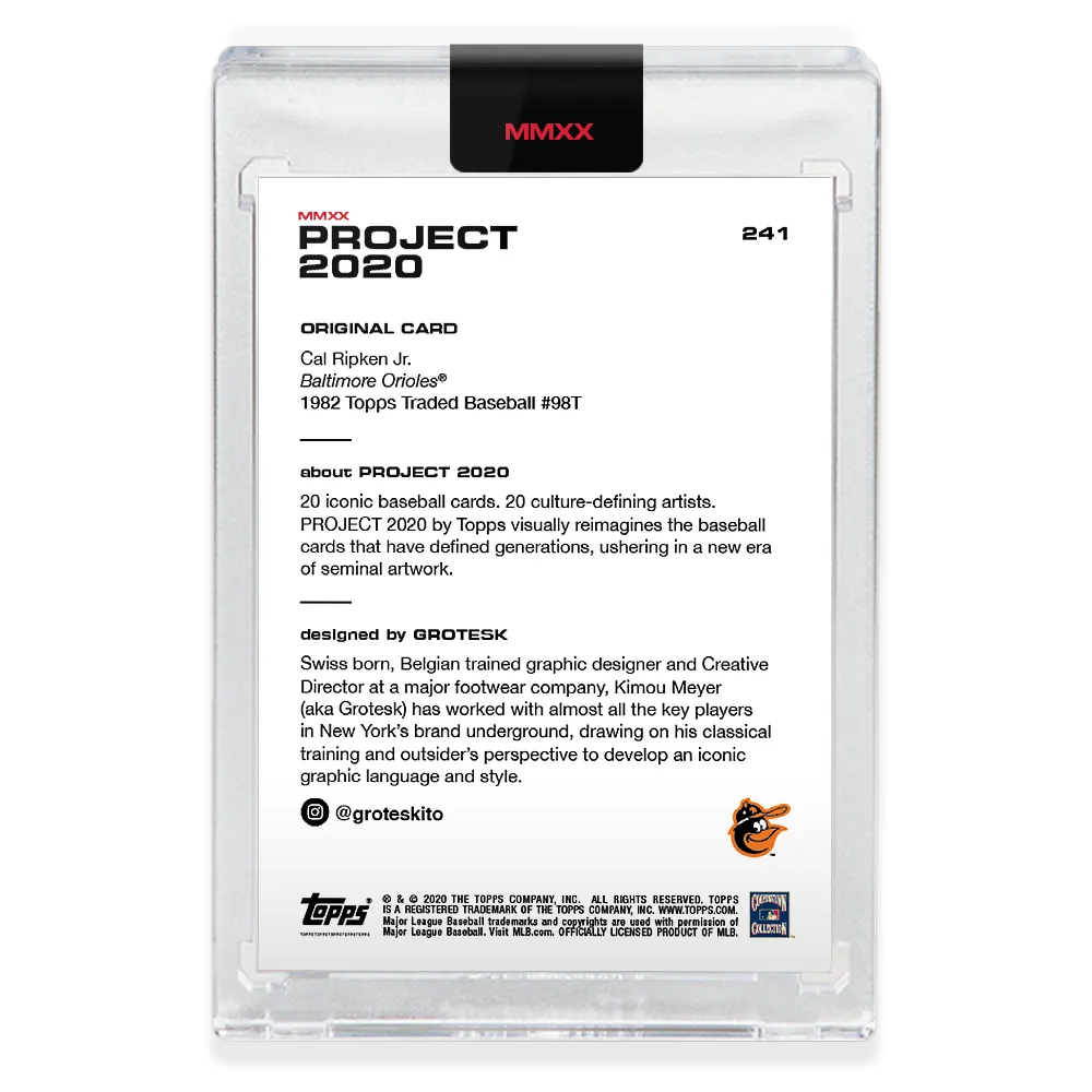 Topps PROJECT 2020 Card 241 - 1982 Cal Ripken Jr. by Grotesk - Print run: 2448