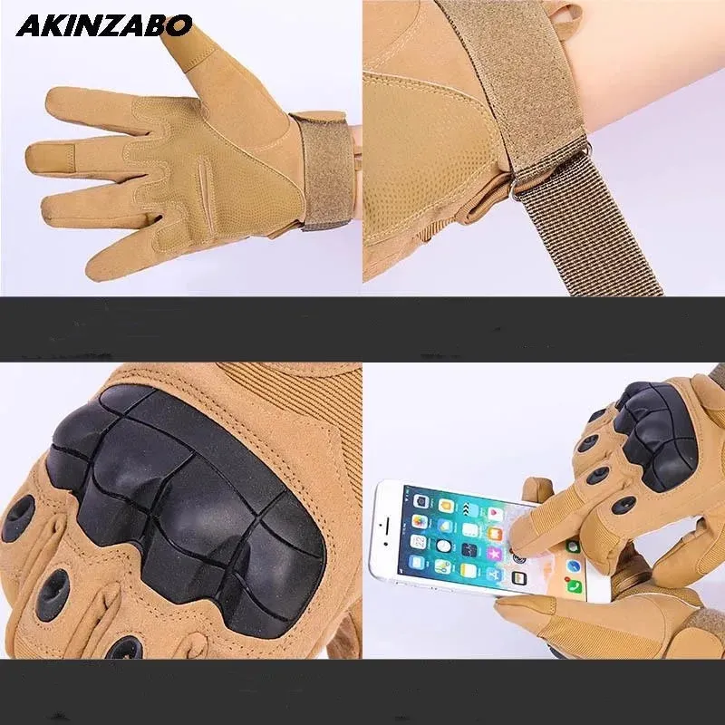 Touch Screen Military Tactical Gloves - Men's Paintball Airsoft Shooting Combat Sports Bicycle Full Finger Gloves with Hard Knuckle