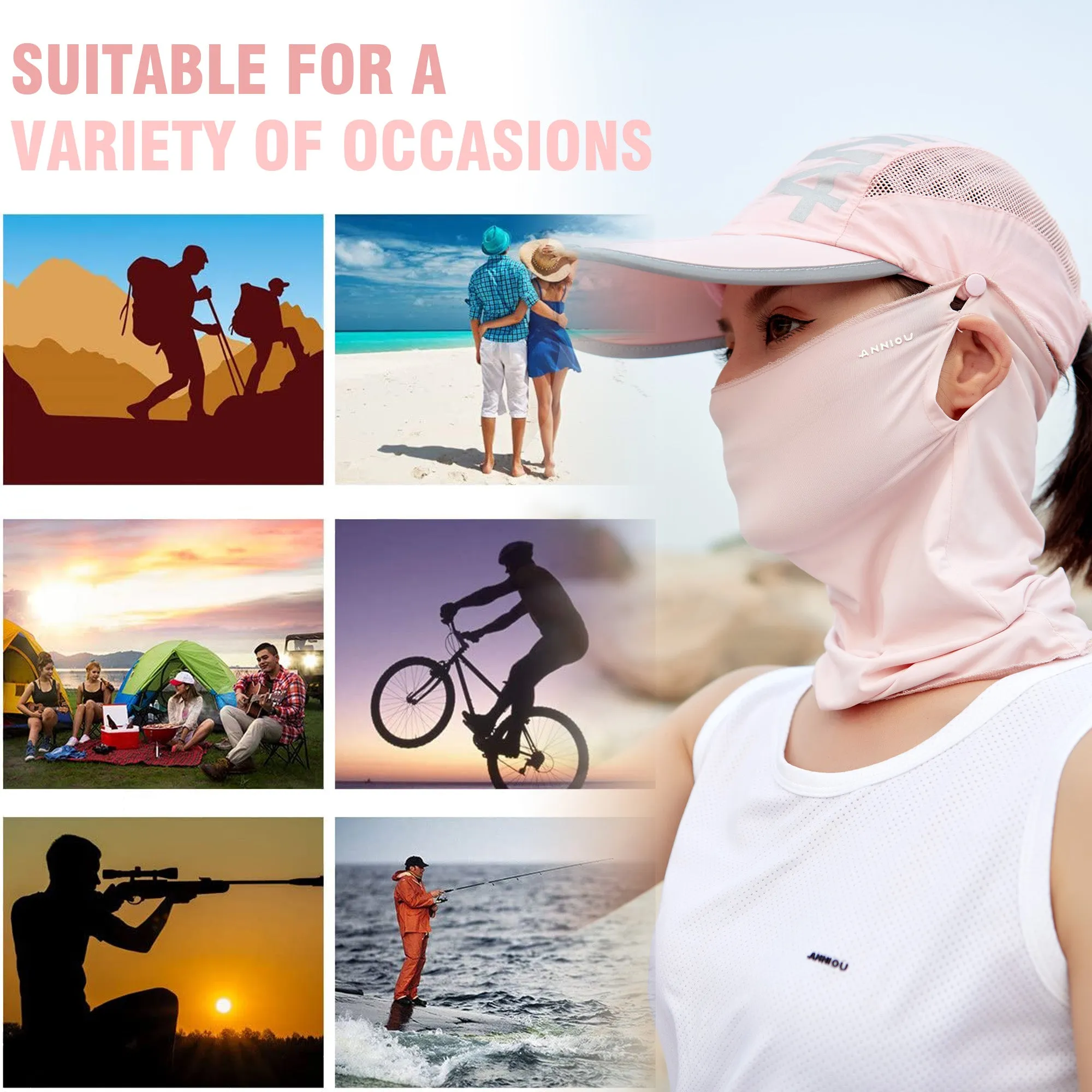 UPF50  UV Protection Baseball Cap and Neck Gaiter