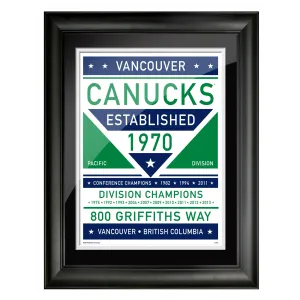 Vancouver Canucks 12x16 Dual Tone Framed Artwork