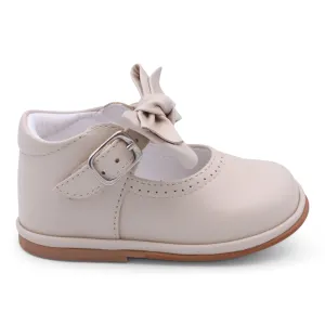 'Vitoria' Girls Nude Leather Bar Shoes