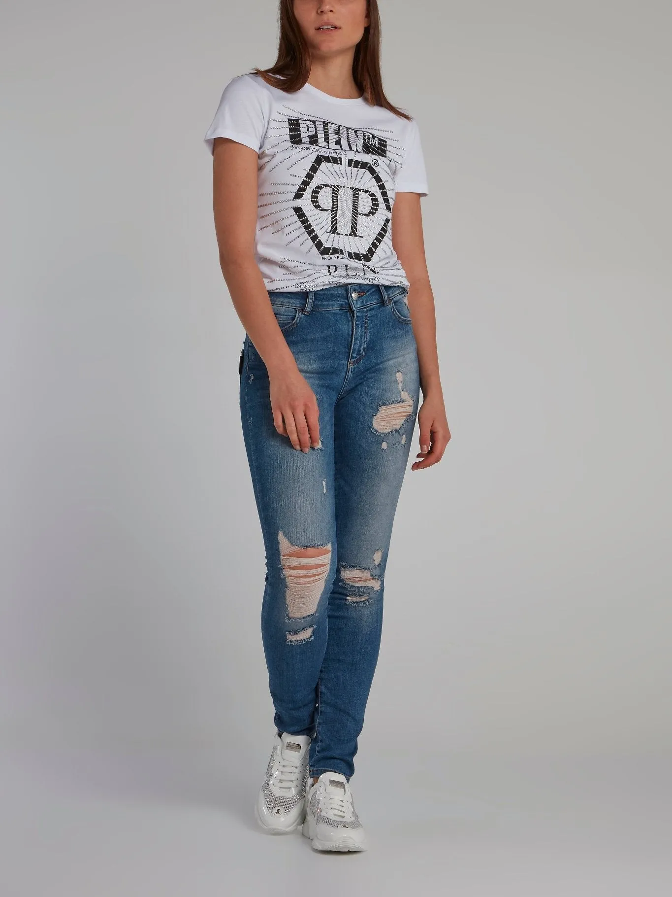 White Multi-Stud Monogram T-Shirt