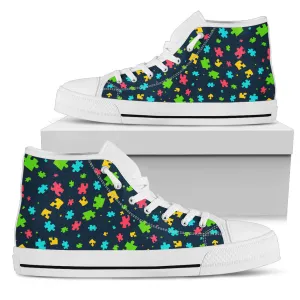 Womens Autism Awareness Puzzle Pieces High Top.